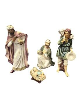Holy Family Ceramic Nativity Scene Figurines Baby Jesus Wise Men & Sheppard Boy
